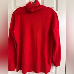 Victor Alfaro Bold Red 100% Cashmere Turtleneck Sweater